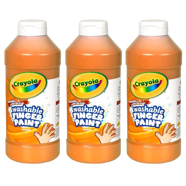 Washable Finger Paint, Orange, 16 oz. Bottle, PK3